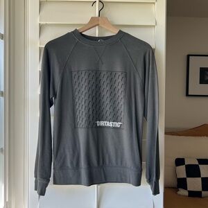 Charcoal Crewneck Sweater w/ DIRTASTIC women’s moto screen print!